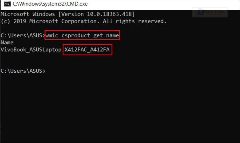 Kiểm tra serial number bằng bảng Windows trên laptop