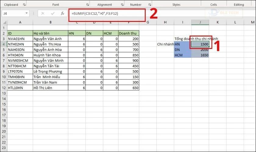 Thay đổi dữ liệu hàm để tính toán chính xác kết quả