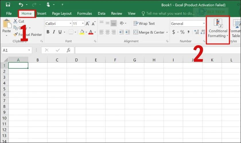 Cách tô màu có điều kiện trong Excel đối với định dạng ô trống