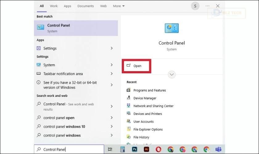 Đăng nhập Administrator tìm và chọn Control Panel
