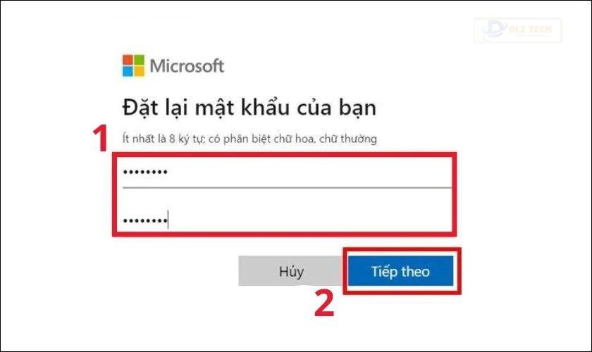 Nhập lại mật khẩu mới cho thiết bị của bạn