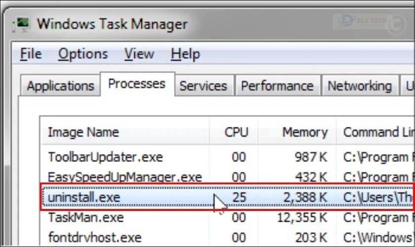 Gỡ bỏ phần mềm bằng file Uninstall.exe