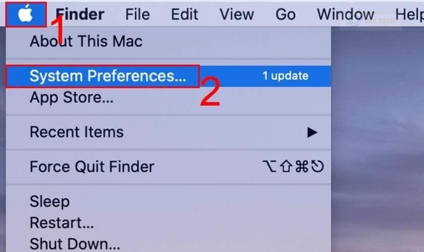 Chọn System Preferences