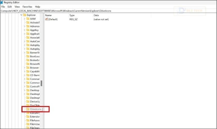 Tìm đến thư mục DriveIcons
