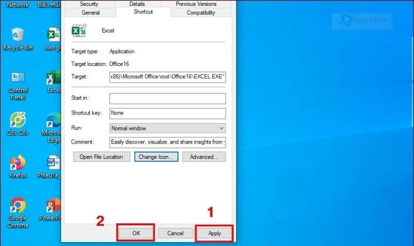 Cuối cùng, nhấn Apply và chọn OK