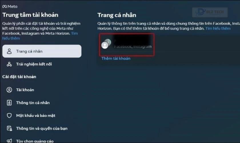 Nếu bạn quản lý nhiều tài khoản, chọn tài khoản mà bạn muốn thay đổi tên