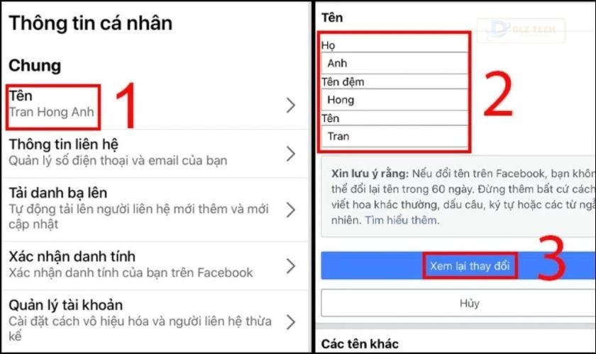 Chọn Tên và Nhập tên mới và nhấp vào Xem lại thay đổi.