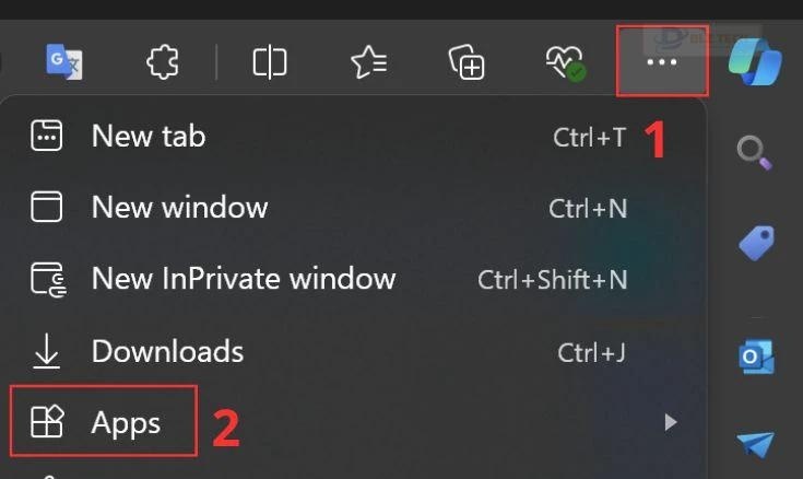 Cách đưa Gmail ra màn hình máy tính bằng Microsoft Edge
