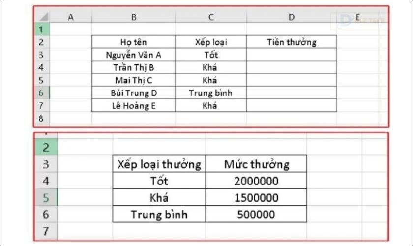 Hướng dẫn sử dụng hàm Vlookup giữa 2 sheet