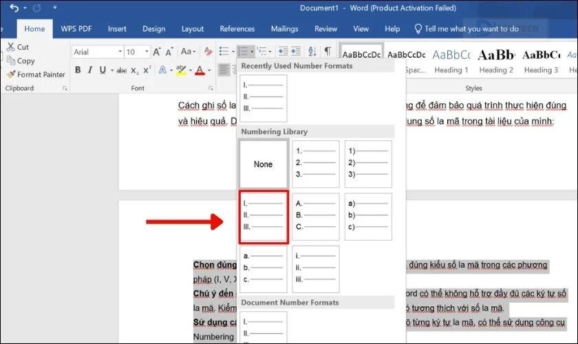 Cách ghi số La Mã trong Word bằng công cụ