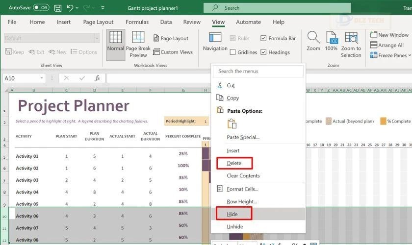 Xóa các cột thừa giúp tài liệu gọn gàng hơn