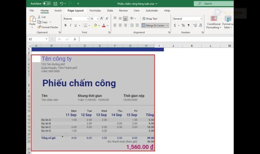 Chọn khu vực cần in