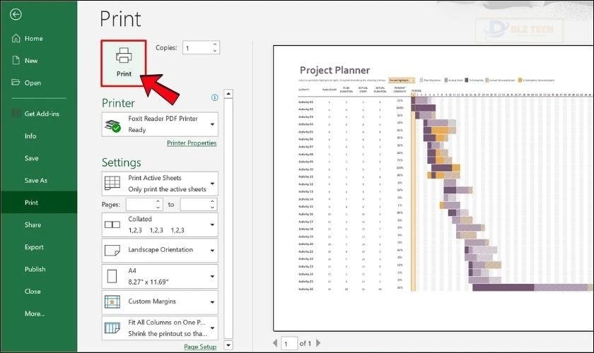 Bắt đầu in tài liệu