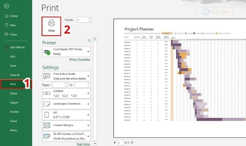 In trực tiếp từ Page Break Preview