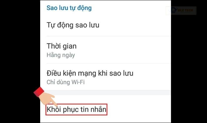 Bấm vào Khôi phục tin nhắn để xác nhận thao tác
