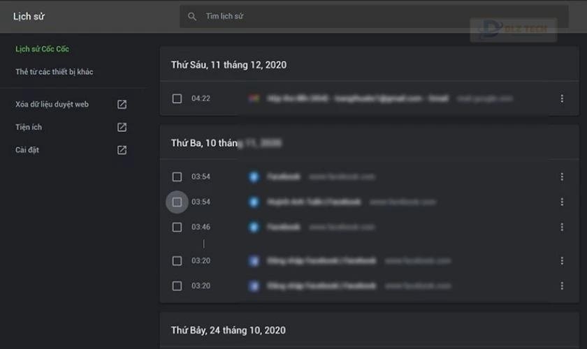 Kiểm tra lịch sử duyệt web để xem có phần mềm theo dõi trên máy tính không
