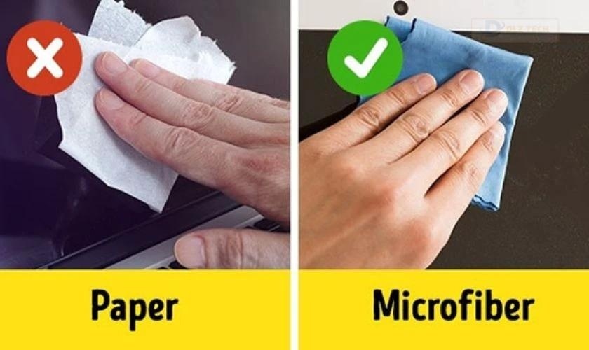 Dùng khăn lau chuyên dụng để vệ sinh cho laptop của bạn