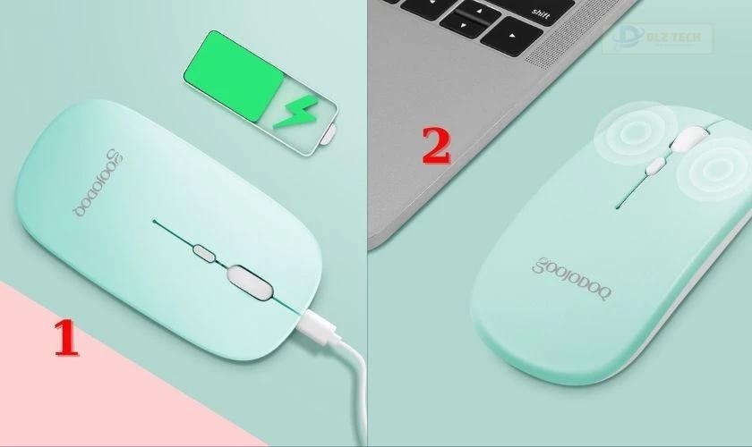 Cách sạc pin cho chuột GOOJODOQ qua cổng sạc USB