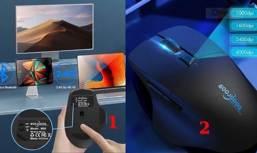 Cách thay pin mới cho chuột GOOJODOQ sử dụng pin rời nhanh chóng