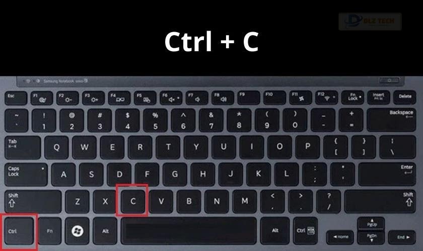 Nhấn đồng thời hai phím Ctrl và C