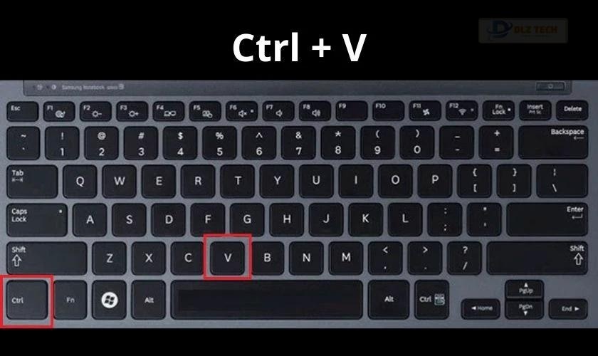 Di chuyển đến nơi cần dán nội dung và ấn đồng thời Ctrl và V