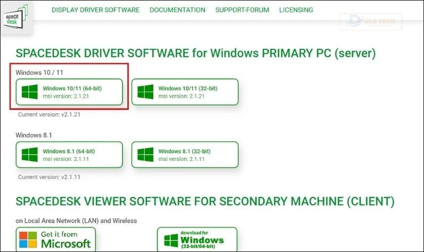 Cài đặt phần mềm SpaceDesk