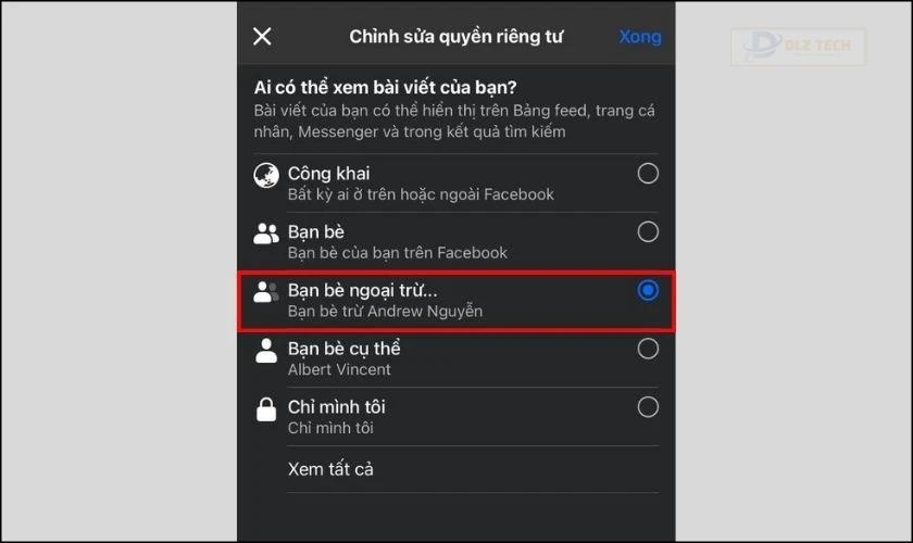 Cách ẩn bài đăng trên Facebook với 1 người
