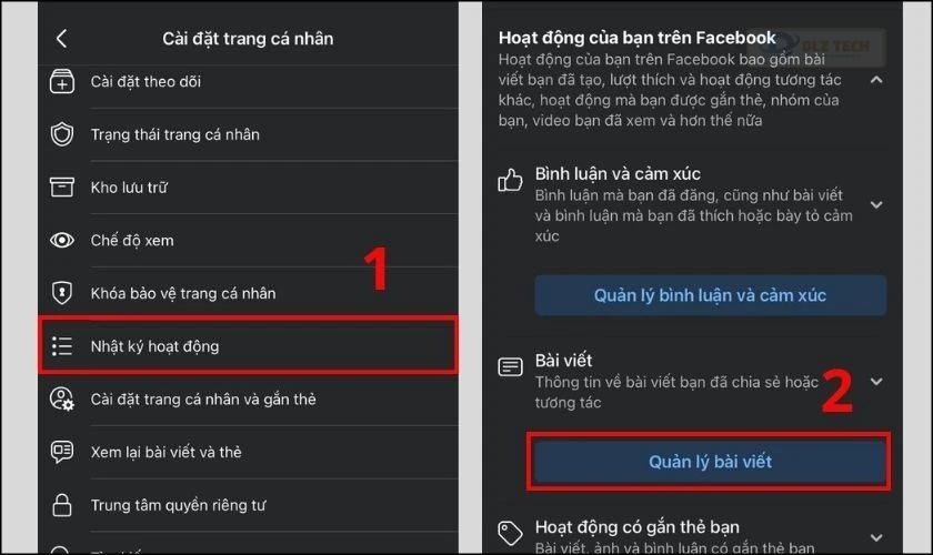 Cách xem lại những bài viết đã bị ẩn