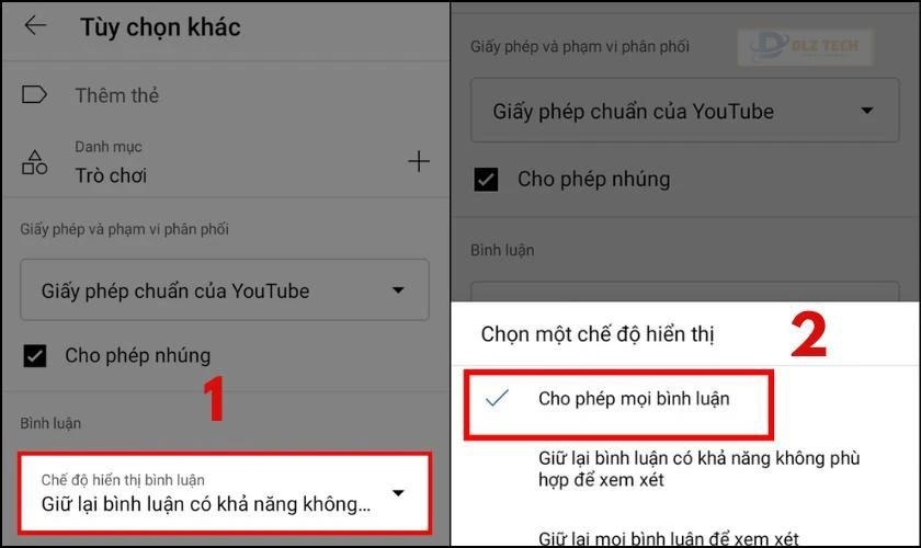 Cách bật bình luận trên Youtube bằng điện thoại nhanh