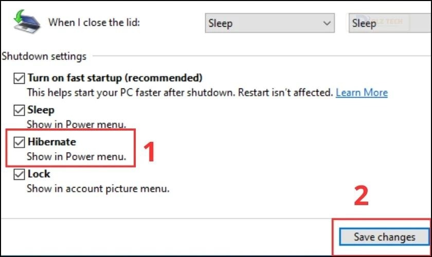 Cách bật chế độ Hibernate trong Win 10 bằng Control Panel hiệu quả