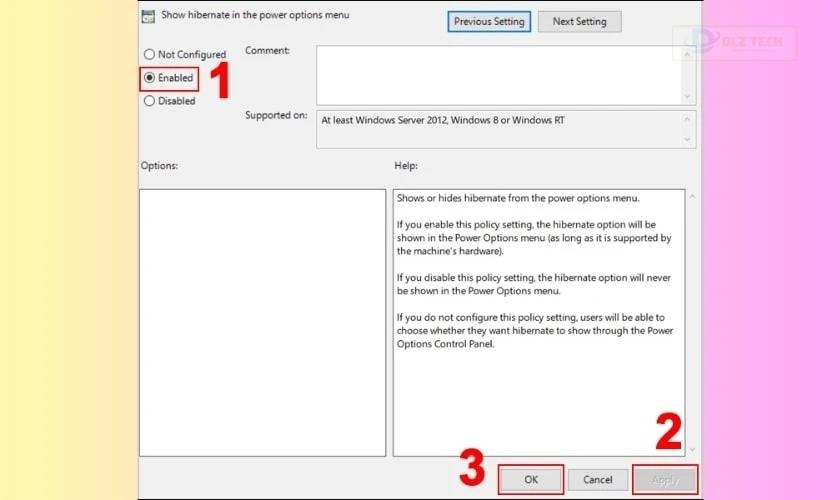 Cách bật chế độ Hibernate trong Win 10 bằng Group Policy Editor nhanh