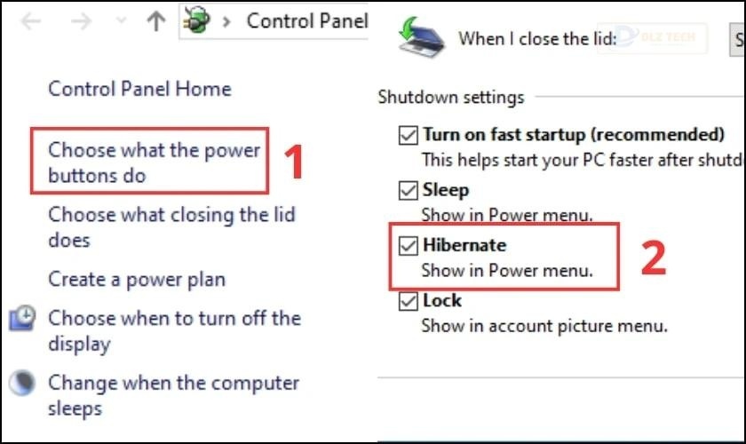 Cách bật chế độ Hibernate trong Win 10 bằng Power Options