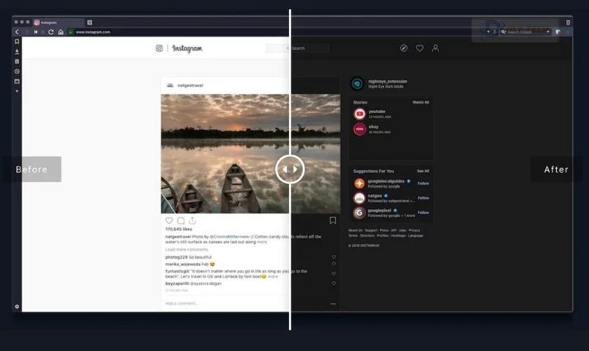 Chế độ tối trên Instagram hiển thị như thế nào?