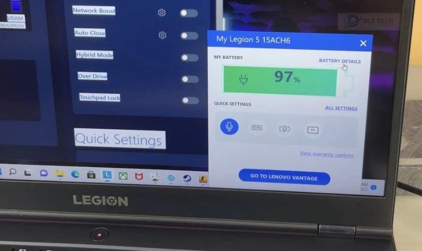 Cách bật chế độ tự ngắt sạc pin laptop Lenovo