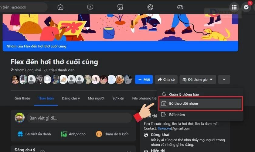 Bỏ theo dõi Fanpage trên Facebook