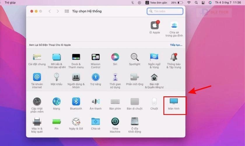 Sử dụng tab Displays