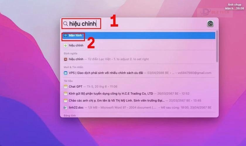Sử dụng Spotlight để tìm công cụ hiệu chỉnh