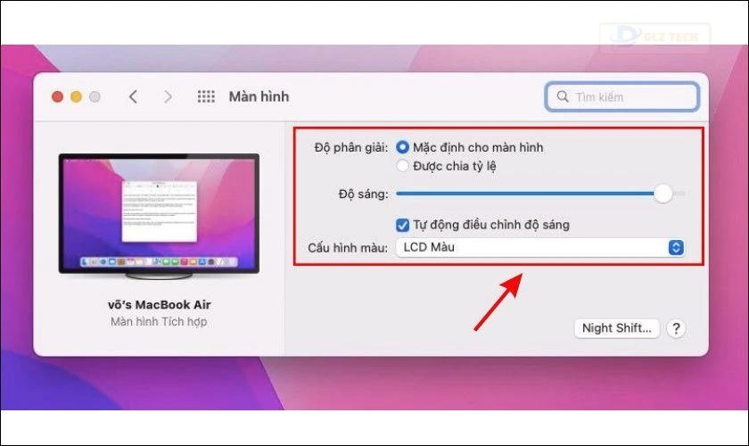 Cách chỉnh màu màn hình trên macOS