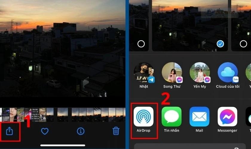 Chọn ảnh cần chia sẻ từ iPhone sang Macbook