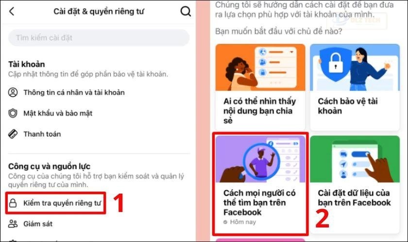 Bạn ấn chọn vào mục Cách mọi người có thể tìm bạn trên Facebook