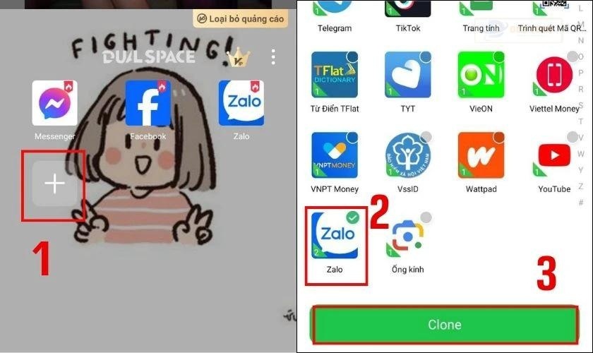 Sử dụng app Dual Space