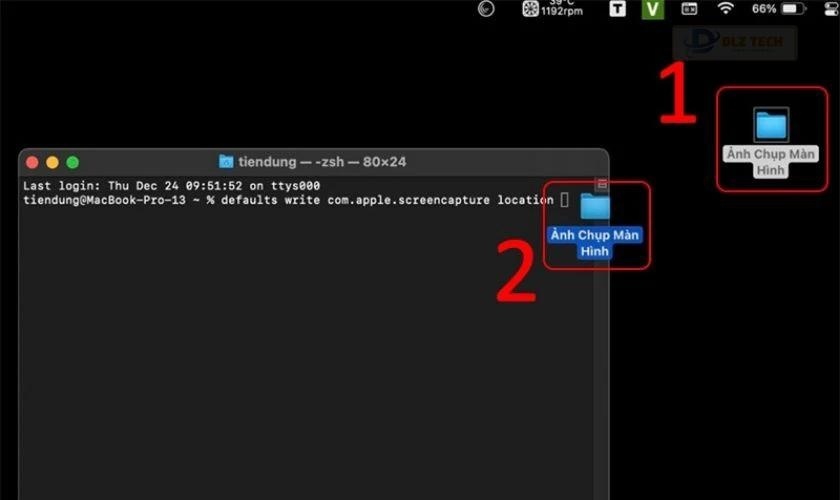Kéo thả thư mục ảnh vào Terminal
