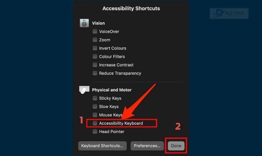 Kích hoạt bàn phím ảo trên MacBook