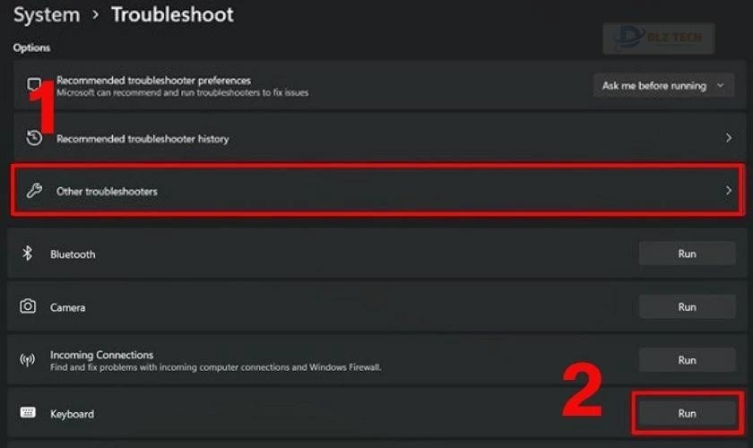 Chạy Keyboard Troubleshooter xử lý bàn phím laptop phản hồi chậm