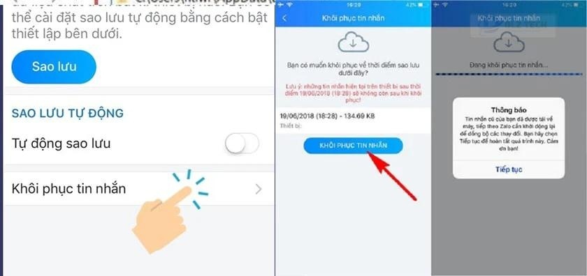 Thu hồi tin nhắn đã xóa trên Zalo Android