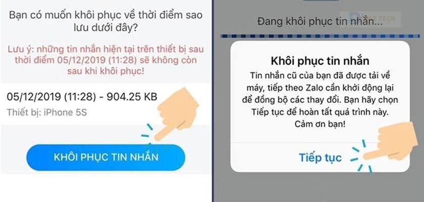 Mở lại ứng dụng