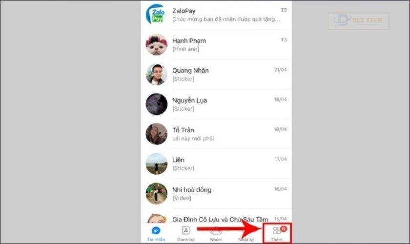 Nhấn thêm trong ứng dụng