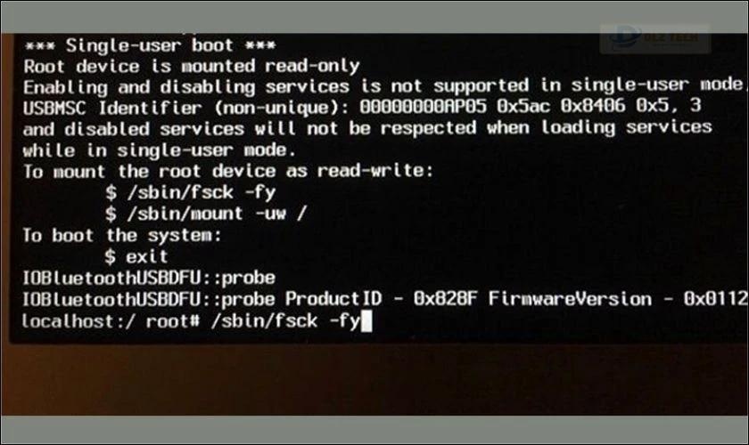 Nhập lệnh và đợi thông báo từ hệ thống trả về