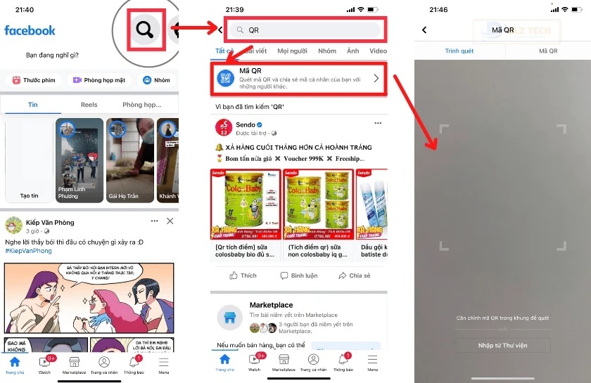 Cách quét mã QR Facebook đơn giản
