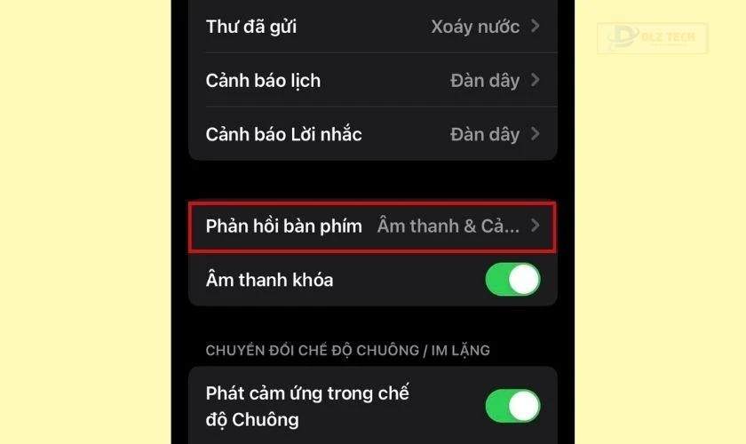 cách thiết lập tắt âm bàn phím iphone trong cài đặt